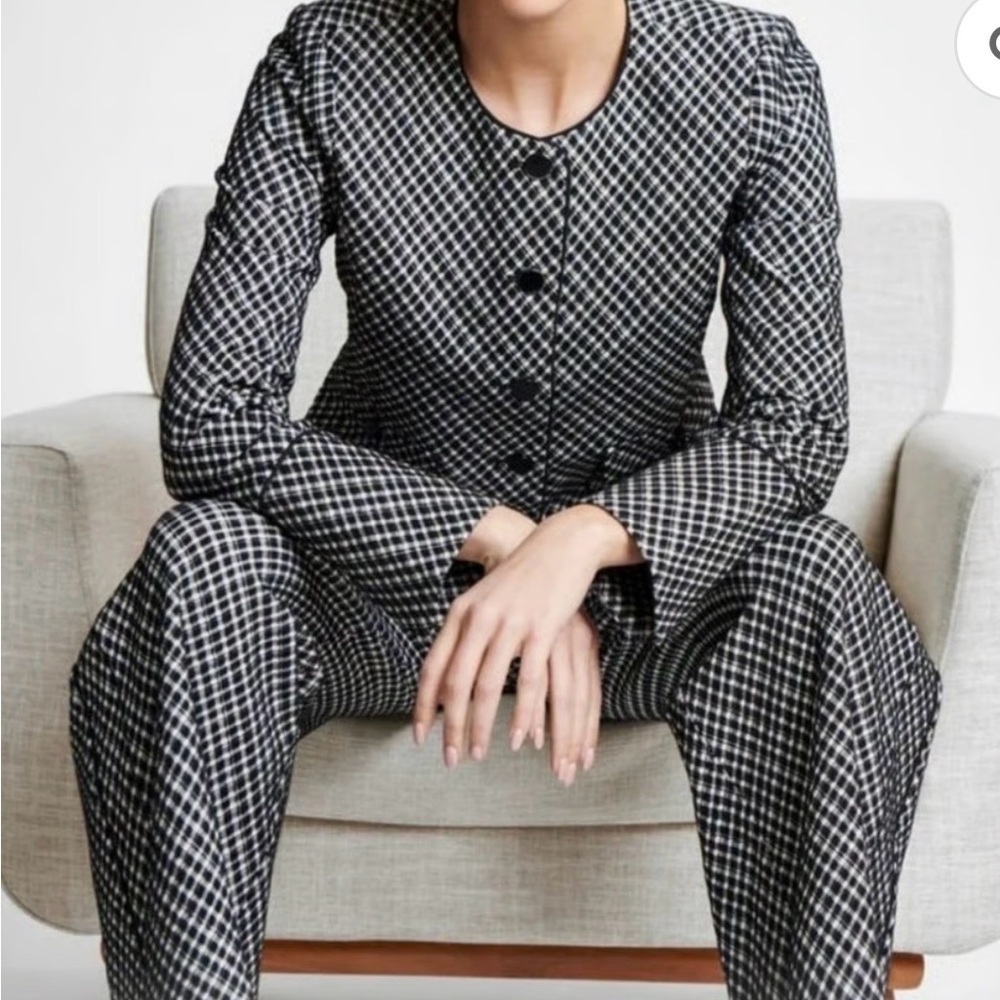 Spanx Ponte Lady Jacket Blazer in Jacquard Classic Black Plaid Size XL